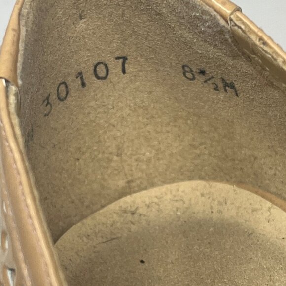 Stuart Weitzman kitten heels beige tan 8.5 perforated bows - Picture 4 of 10